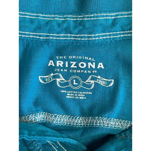 The Original Arizona Jean Company Men's Turquoise Blue Polo Graphic Shirt Large - Picture 6 of 10